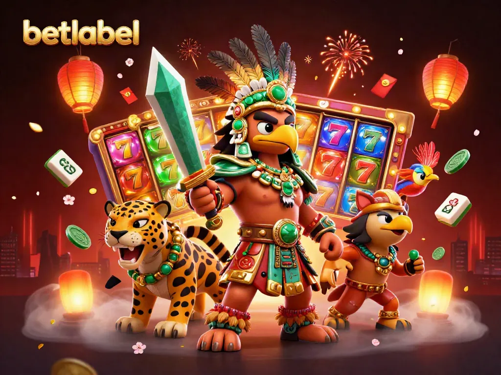 Experience the thrill of gaming at betlabel with vibrant 3D scenes featuring slot machines and dynamic characters.