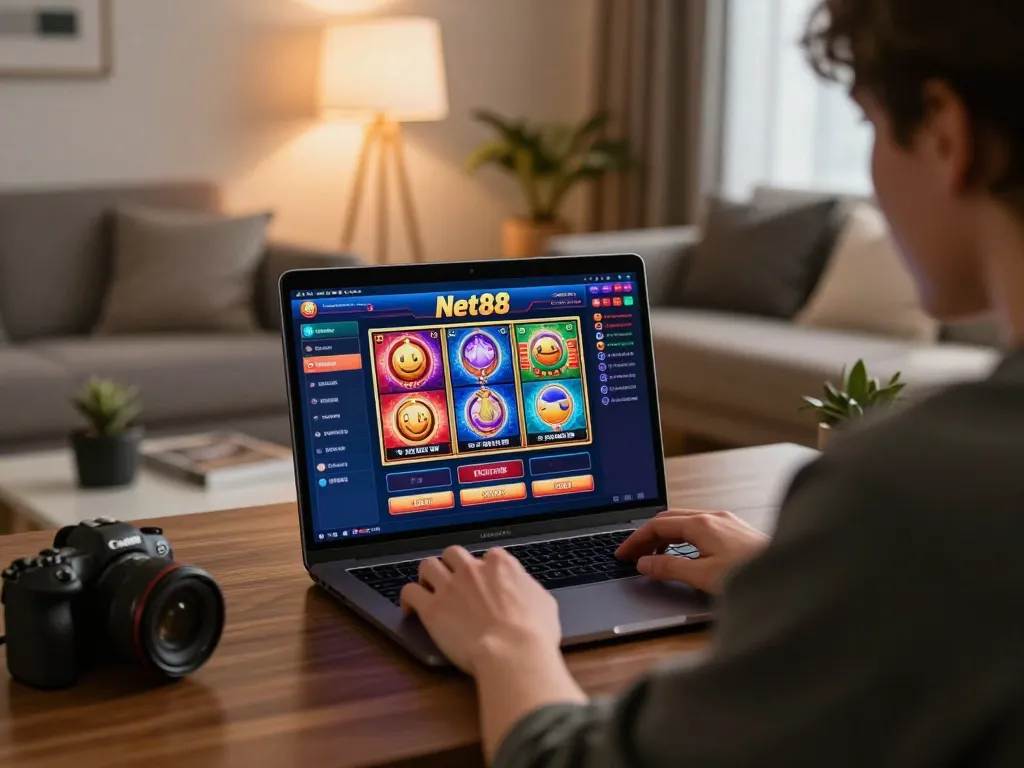 Engage with winning strategies on the net88 online gaming platform in a cozy home setting.