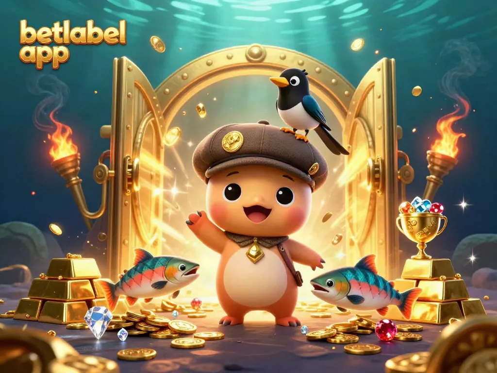 Engage with the betlabel app for thrilling betting experiences featuring playful characters and gold elements.